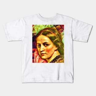 Anne Bronte Snow Portrait | Anne Bronte Artwork 9 Kids T-Shirt